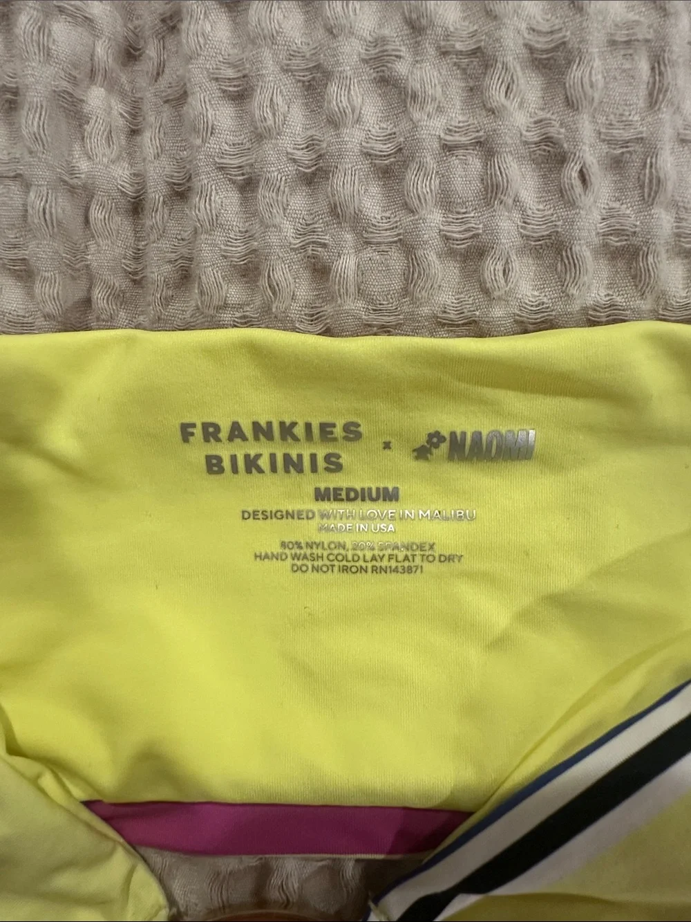 Frankie’s Bikinis Striped Bandeau Swim top